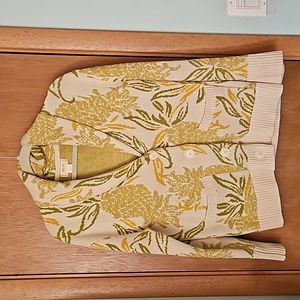 Anthropologie Maeve Pineapple Cardigan Sweater sz Small